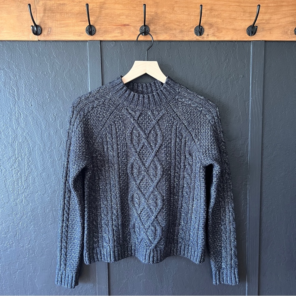 Abercrombie & Fitch Cable Knit Mock Neck Sweater